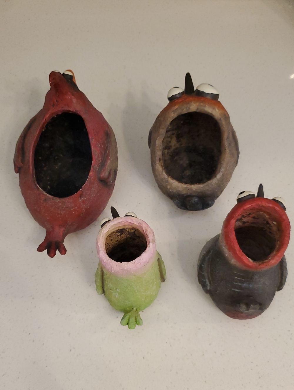 Blob House Mini Bird Planters Set of 4 - Picture 4 of 12